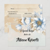  Blauw bloemenrecept Vrijgezellenfeest Briefkaart (Voorkant / Achterkant)