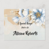  Blauw bloemenrecept Vrijgezellenfeest Briefkaart (Voorkant)