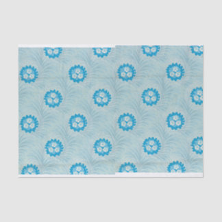 Blauw bloemenretro ontwerp tissuepapier