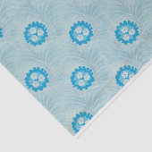 Blauw bloemenretro ontwerp tissuepapier (Detail)