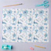 Blauw Bloemenserie Design 8 Tissuepapier (Craft)