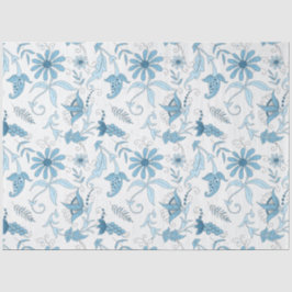 Blauw Bloemenserie Design 8 Tissuepapier
