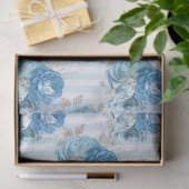 Blauw Bloemenserie Ontwerp 11 Tissuepapier (Geschenk)