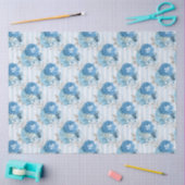 Blauw Bloemenserie Ontwerp 11 Tissuepapier (Craft)