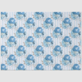 Blauw Bloemenserie Ontwerp 11 Tissuepapier