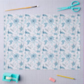 Blauw Bloemenserie Ontwerp 7 Tissuepapier (Craft)