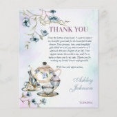 Blauw bloementheefeest vrijgezellenfeest bedankje (Voorkant)