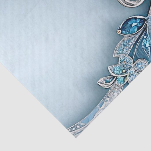 Blauw bloemenweefselpapier tissuepapier (Detail)