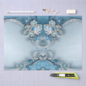 Blauw  bloemenweefselpapier tissuepapier (Craft)