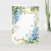 Blauw Bloemhoekontwerp Kaart (Achterkant)