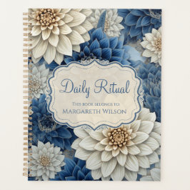 Blauw Bloemig Agenda Planner Notitieboek