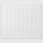 Blauw bloemig Baby shower inpakpapier (Vlak)