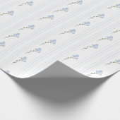 Blauw bloemig Baby shower inpakpapier (Hoek)