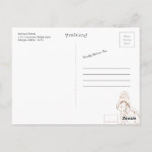 Blauw Bloemig Barrel Racer Briefkaart (Achterkant)