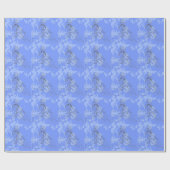 Blauw Bloemig Barrel Racer Cadeaupapier (Vlak)