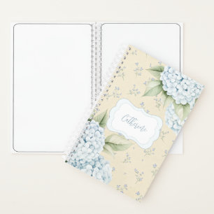 Blauw Bloemig Blauw Hortensia Geel Notitieboek