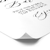 blauw bloemig bruidsdouche mimosa bar bord poster (Hoek)