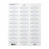 Blauw bloemig bruidsdouche retouradres etiket (Full Sheet)