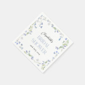 Blauw Bloemig Bruidsfeest Servet (Hoek)