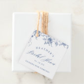 Blauw Bloemig Bruidsmeisjelfeest Bedankjes Labels (In situ)