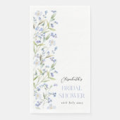 Blauw Bloemig Bruidsmeisjesfeest Servet (Voorkant)