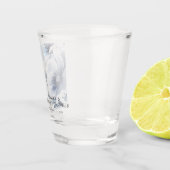 Blauw Bloemig Bruidsmeisjesfeest Shot Glas (Rechts)