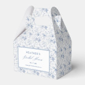 Blauw bloemig bruiloftsfeest vintage  bedankdoosjes (Voorkant Zijde)
