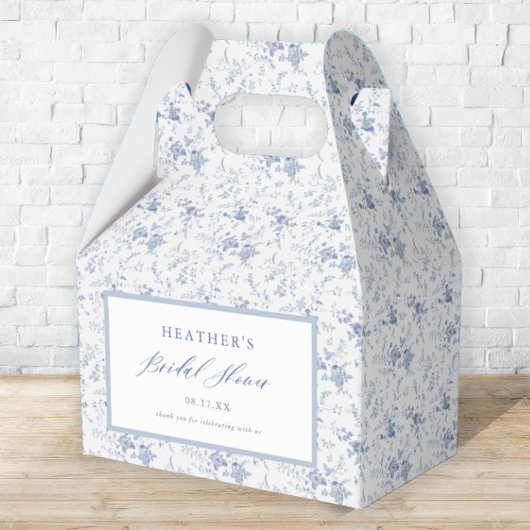 Blauw bloemig bruiloftsfeest vintage stijl bedankdoosjes