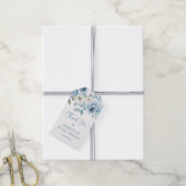 Blauw Bloemig Iets Blauw Bruids Bruiloft Bedankt Cadeaulabel (Met Touw)