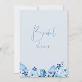 Blauw Bloemig Iets Blauw Bruidsmeisjesfeest  Kaart (Achterkant)