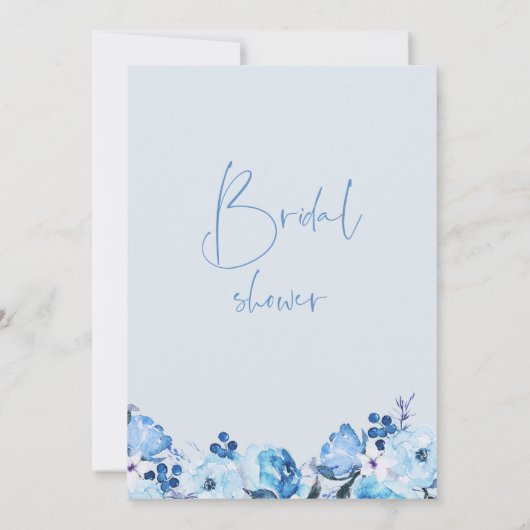 Blauw Bloemig Iets Blauw Bruidsmeisjesfeest  Kaart (Achterkant)