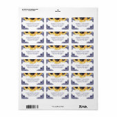 Blauw bloemig kant zonnebloem bruiloft etiket (Full Sheet)