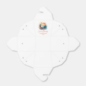 Blauw Bloemig Liefde Brouwt Bruiloft Coffee Bruilo Bedankdoosjes (Uitgevouwen)