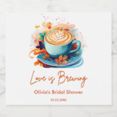 Blauw Bloemig Liefde Bruist Bruidsmeisjes Borrel Sparkling Wijnetiket (Enkel label)