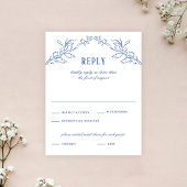 blauw bloemig Lijst Elegant bruiloft antwoord
