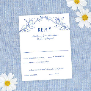 blauw bloemig Lijst Elegant bruiloft antwoord