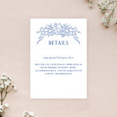 blauw bloemig Lijst Elegante bruiloft Details RSVP Kaartje