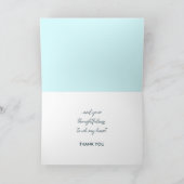 Blauw bloemig lijst op maat gevouwen bedankkaart (Binnen)