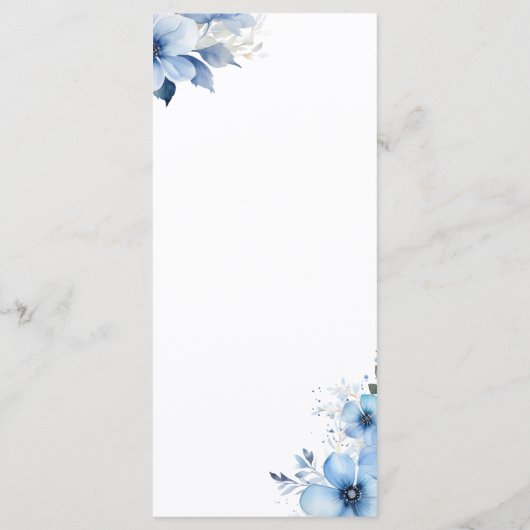 Blauw bloemig menu (Achterkant)