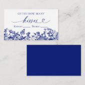  blauw bloemig raden hoeveel kussen spel visitekaartje (Voorkant / Achterkant)