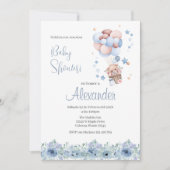 Blauw bloemig Spaans Baby shower Jongensuitnodigin Kaart (Voorkant)