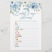 Blauw bloemig vrijgezellenfeest emoji pictionary g (Voorkant)