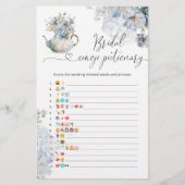 Blauw bloemig vrijgezellenfeest emoji pictionary g (Voorkant)