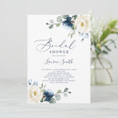 Blauw bloemig vrijgezellenfeest kaart (Staand voorkant)