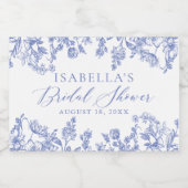 Blauw bloemig Vrijgezellenfeest mini wijnflesetike Sparkling Wijnetiket (Enkel label)