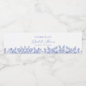 Blauw bloemig Vrijgezellenfeest Waterflesetiketten Waterfles Etiket (Enkel label)