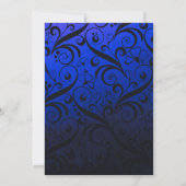 Blauw Bloemig Wervelend Huwelijk Kaart (Achterkant)