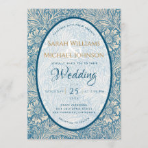 Blauw Bloemige Trouw Marigold William Morris