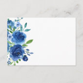 Blauw Bloemige Trouwdetails in Landelijke Stijl Informatiekaartje (Achterkant)