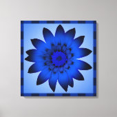 Blauw bloemkunstwerk - omlijnd canvas (Voorkant)